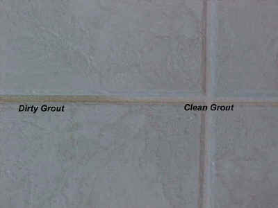 dirty grout / clean grout